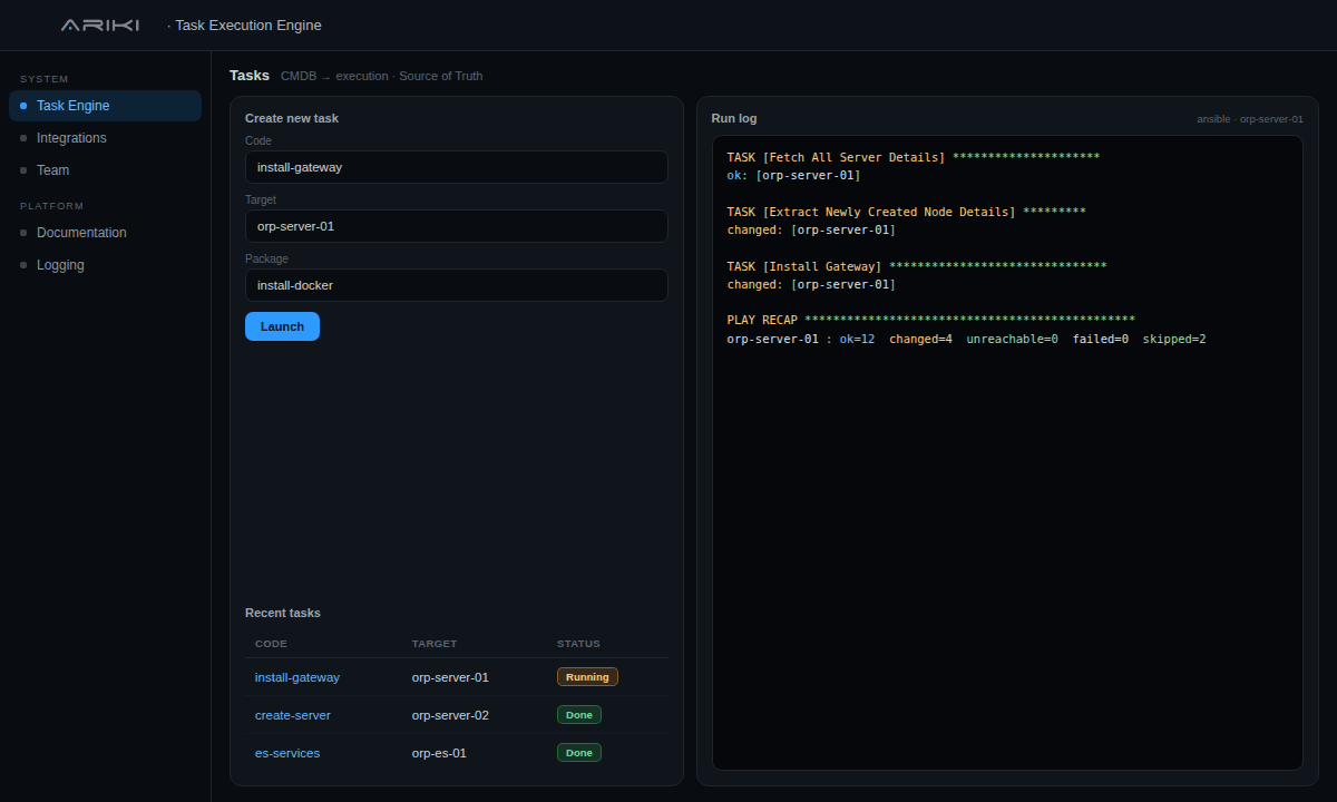 Task Execution Engine — Turn your CMDB into a Source of Truth that acts.